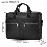 Genuine Leather Briefcase Bag for 15.6 inch laptop computer bag cowskin handbag for men male leather crossbody shoulder bag