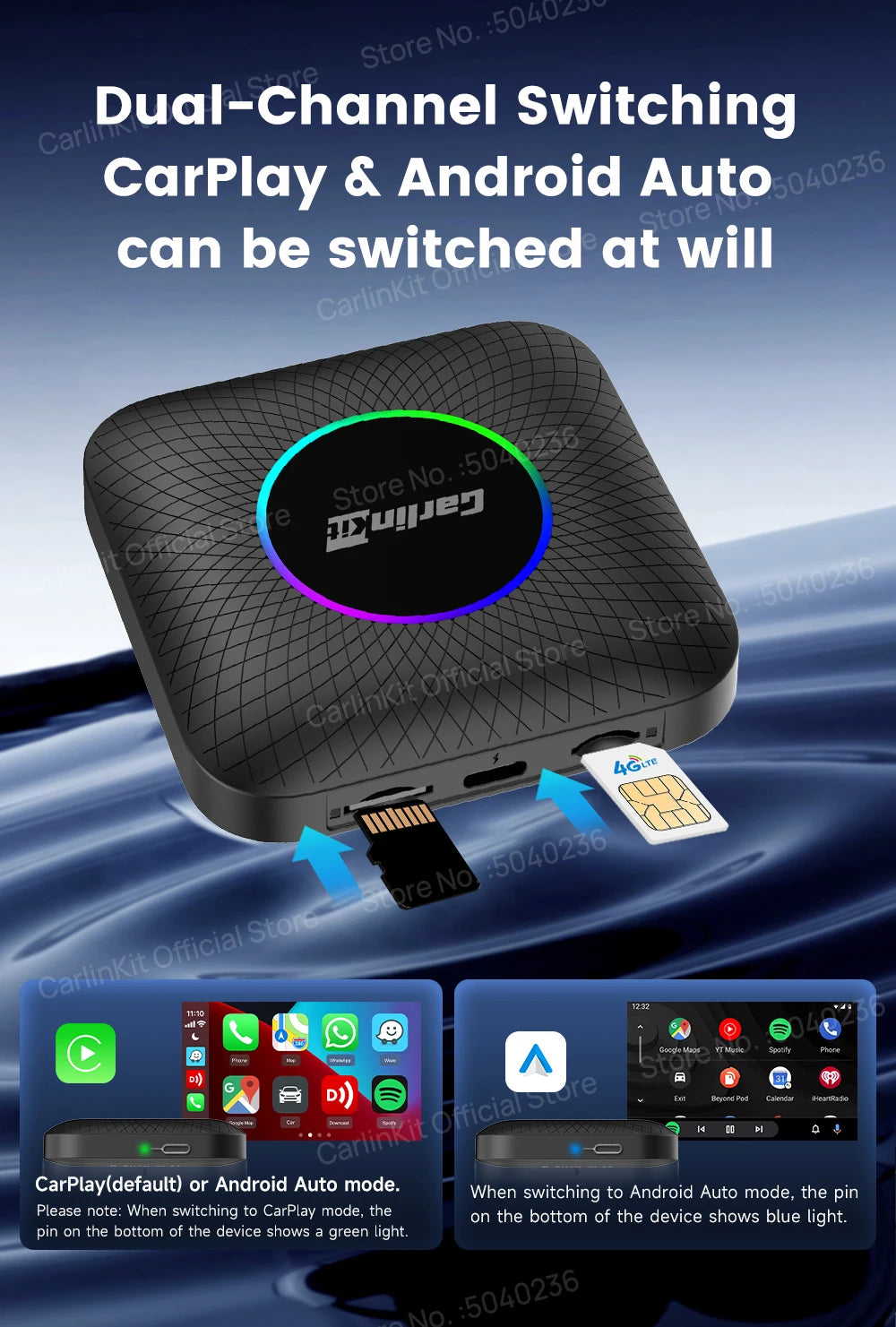 CarlinKit Wireless CarPlay & Android Auto AI Box