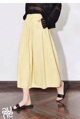 Toyouth Women's Cotton A-Line Midi Skirt | S–XL