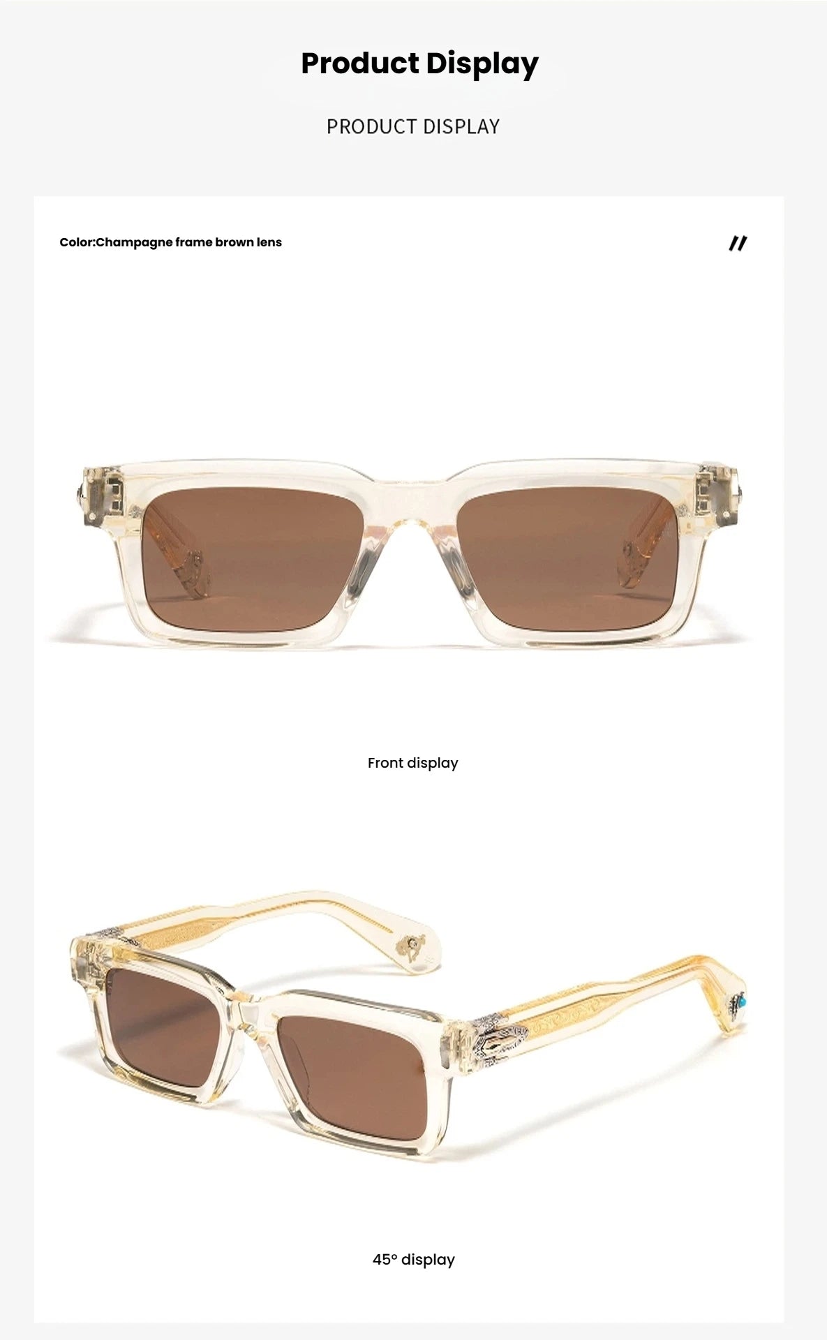 PRILEY Belvedere Vintage Square Sunglasses for Men & Women