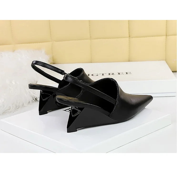 Designer Wedge Heel Sandals – Pointed Toe Women's Pumps