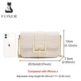 FOXER Split Leather Fashion Women Shoulder Bag Lady Crossbody Handbag Gift for Wife, Girlfriend