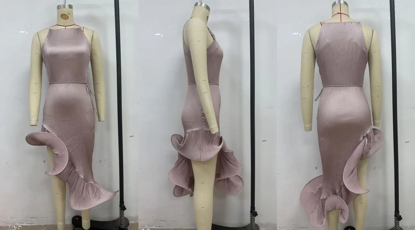 Summer Elegance: Women’s  Irregular Sleeveless Maxi Dress