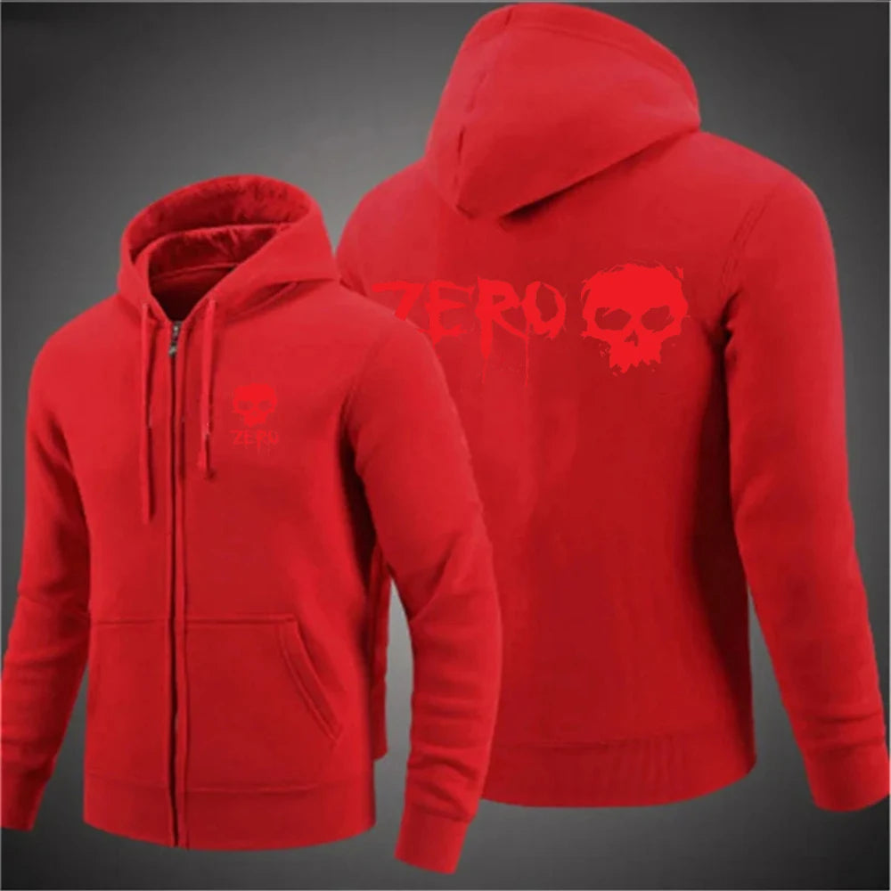 Zero Skateboard Logo Men's Harajuku Zipper Hoodie