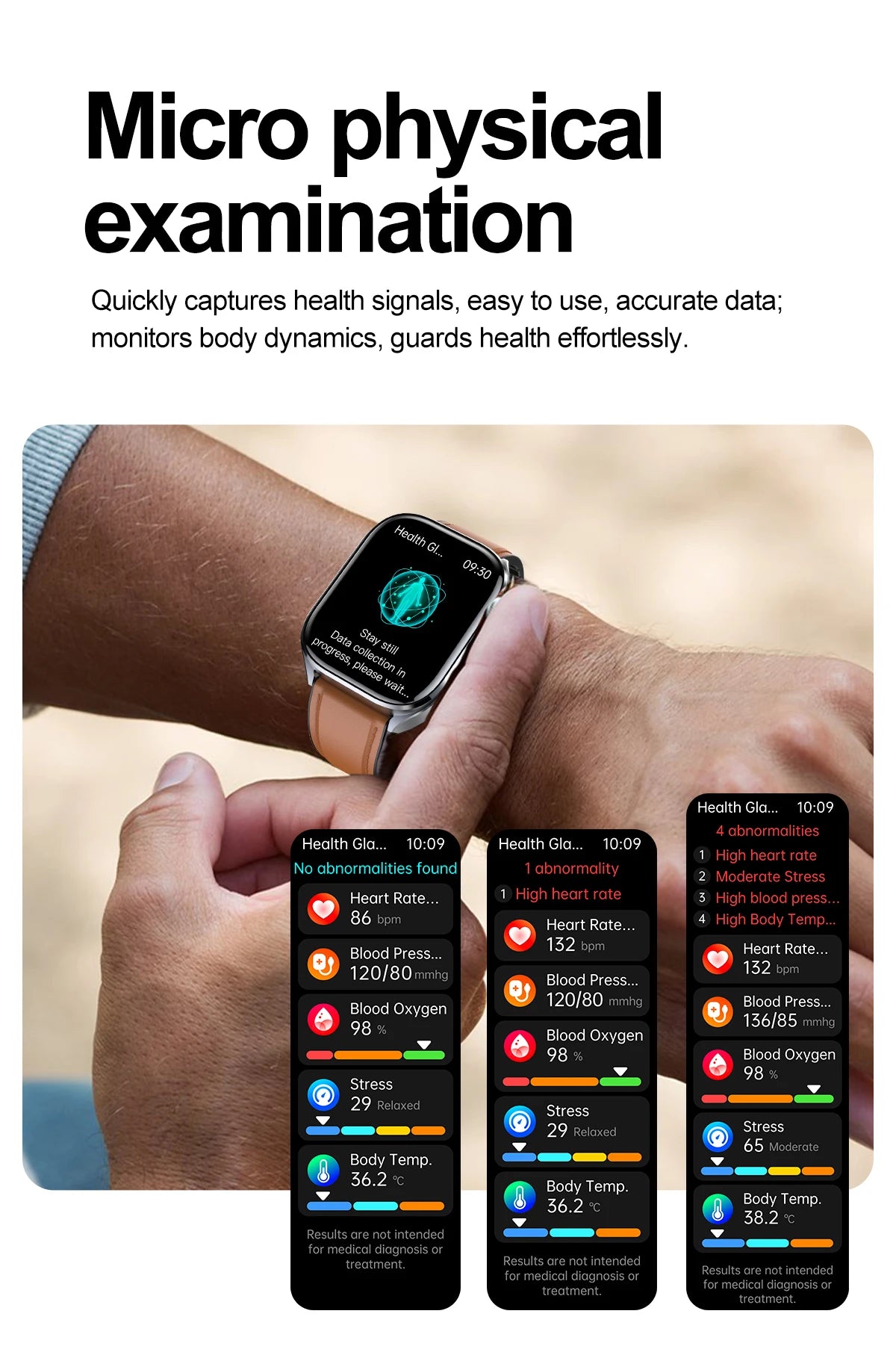 ECG+PPG Health Smartwatch – AI Body Analysis & BT Calling