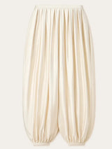 Women's Satin Lantern Pants with Pleated Detail