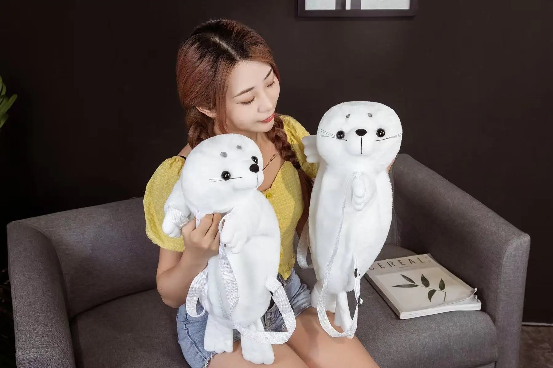 Seal Plush Backpack – Adorable 50cm Anime Stuffed Doll