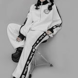 Japanese Punk Style Hoodies Coats Y2k Aesthetic Women Printing Oversized Jackets Gothic Csual Grunge Double Zippers Sweatshirts