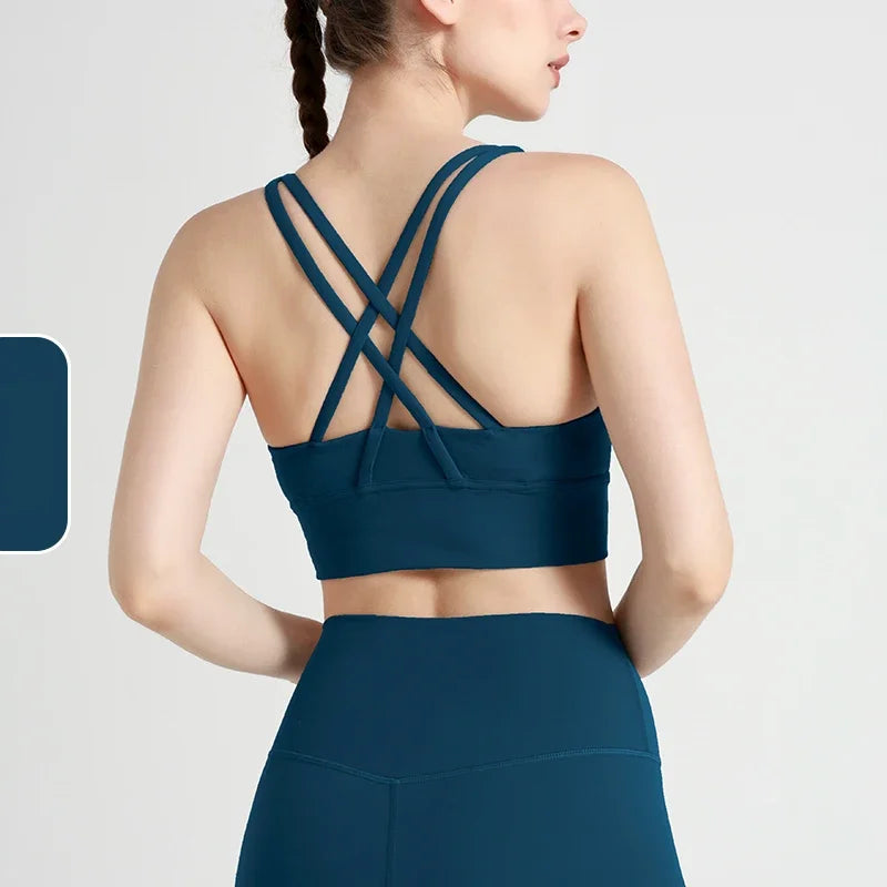 Women's Cross-Back Yoga Sports Bra