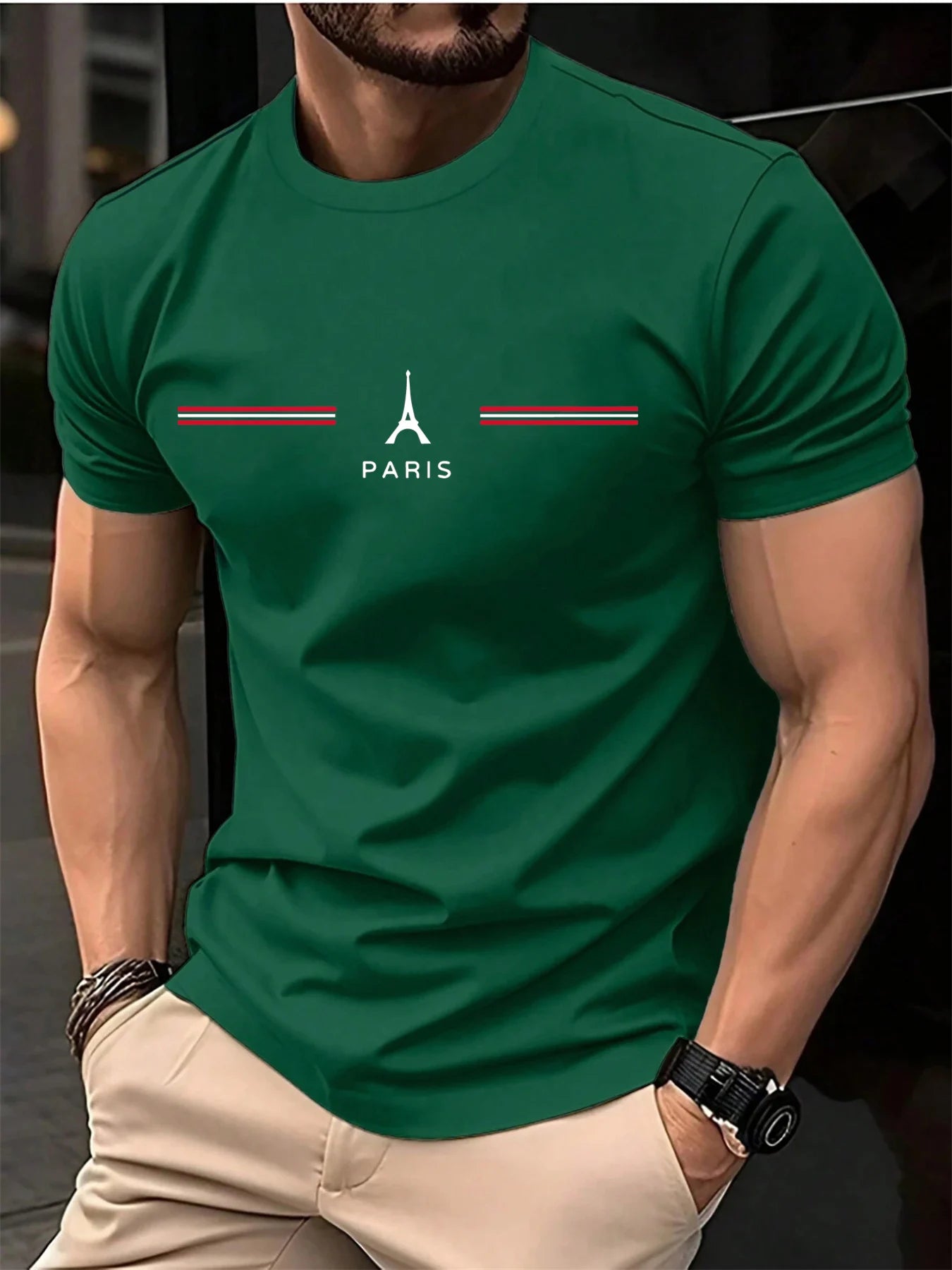 Men’s Paris Print Oversized Cotton Tee