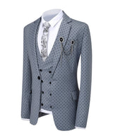 Men’s Slim Fit 3-Piece Patterned Suit
