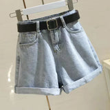 Women's Y2K Wing Embroidered Denim Shorts