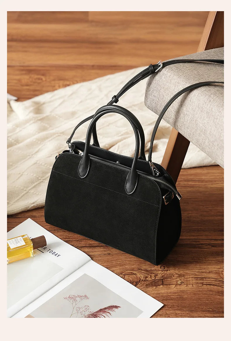 2026 Fall Winter Suede Leather Spacious Crossbody Tote Bag Simple Commuting Handheld Single Shoulder Bag Premium Women's Handbag