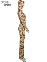 Sisterlinda Summer Release Junior Ankle-Length High Street Milk Fiber Pant Suit K24S50103 Girl Leopard Color Flare Pant Suit