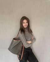 Designer Hobo Bags For Women Luxury Brand High Quality Monogram Canvas Smooth Leather Handle Large Capacity Elegant Shoulder Bag