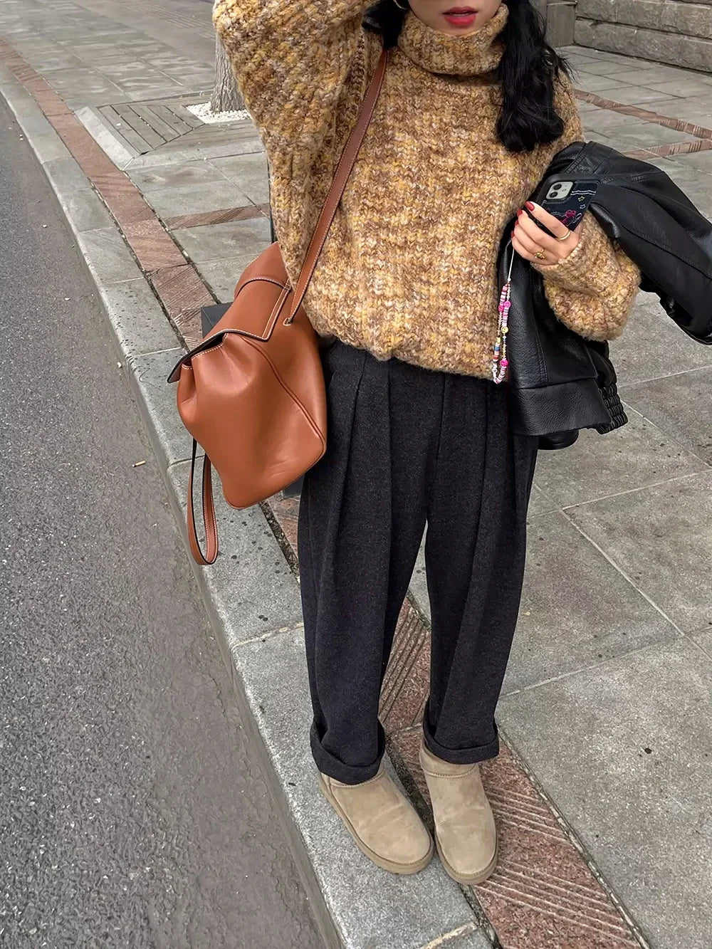 Women's High-Waist Ankle Pants with Pockets