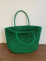 Fashionable Natural Rafia Grass Hand-woven Bag, Large Capacity, Lightweight, Versatile, Suitable for Daily Use, Women's Handbag