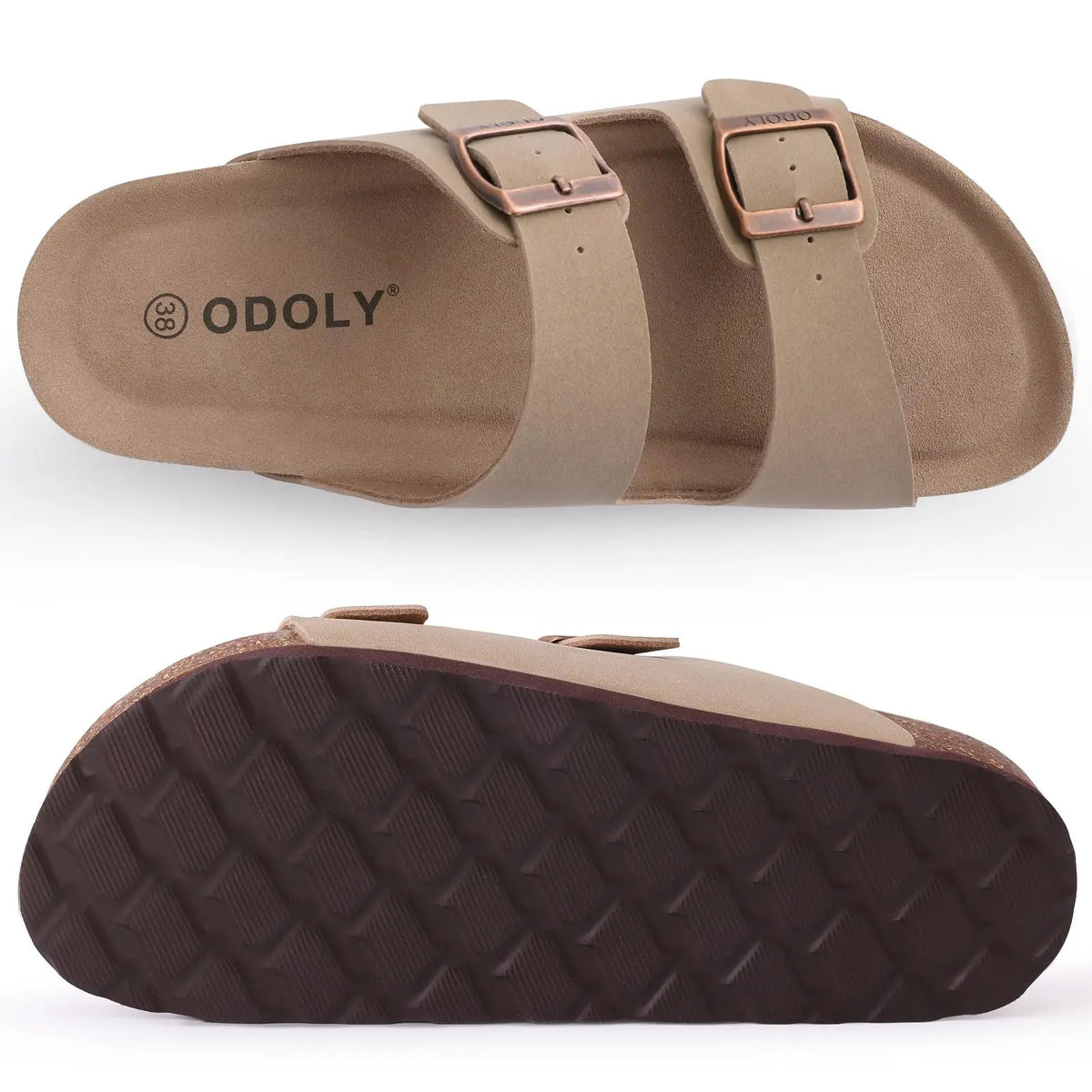 Women’s Suede Sandals with Cork Footbed