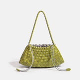 High End Fashion Handbag Messenger Bag with Large Inner Pocket, Popular Pure Hand Woven Bag for Women Tote Shoulder Underarm Bag