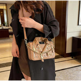 Jacket Collar Shaped Crossbody Shoulder Bag,Women Metal Flower Studded Handbag ,Niche Designer Streetwear Fashion Rivet Tote Bag