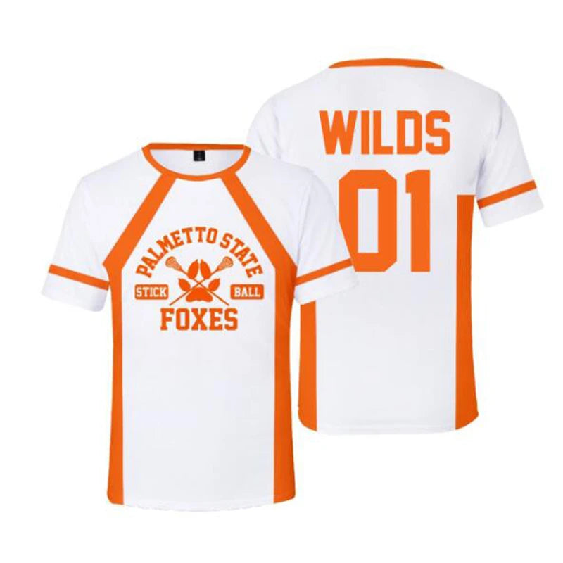Cosplay The Foxhole Court Palmetto State Foxes Lacrosse Jersey WILDS MINYARD JOSTEN Short Sleeve T Shirt for Men Boy Oversized