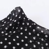 Polka Dot Printed Midi Skirts Two Piece Sets for Women 2025 Summer Chic Bow Tied Blouse Top Suits Woman 2 Piece Outfits
