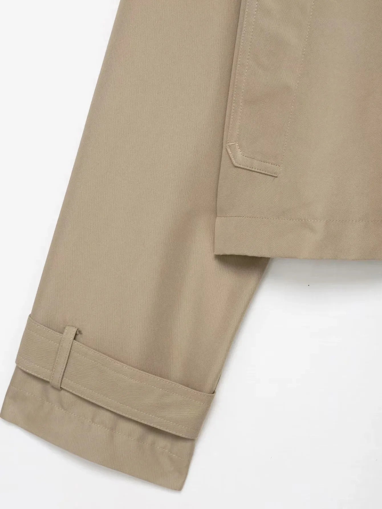 Classic Lapel Double-Breasted Short Trench