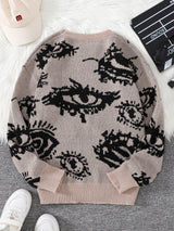 Men's Abstract Eye Jacquard Knit Sweater