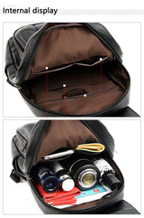 Women's Leather Backpack with Organizer Pockets