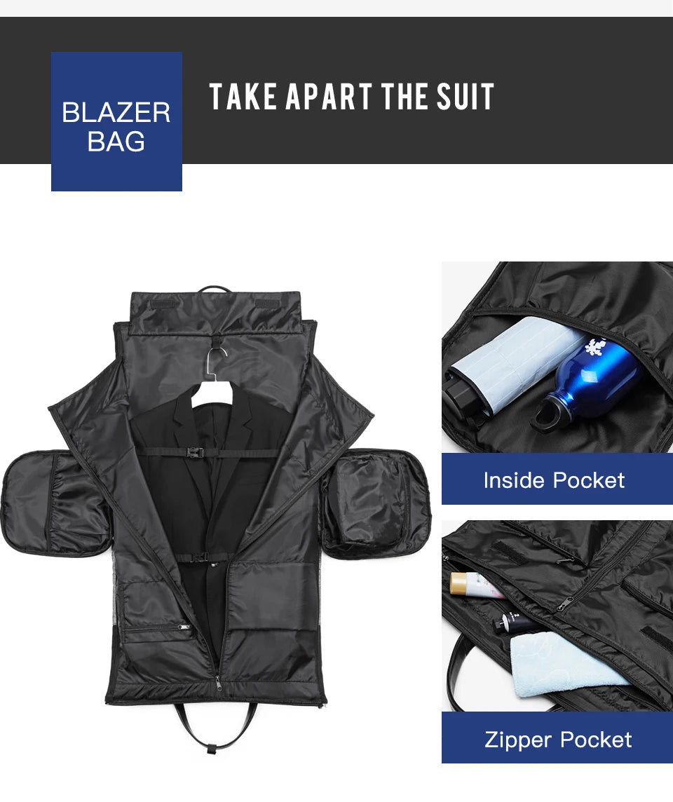 OZUKO Garment bag Multifunction Men Suit Storage Large Capacity Luggage Handbag Male Waterproof Travel Duffel Bag Shoes Pocket