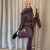 Women's Winter Fur-Trim Hooded Jumpsuit