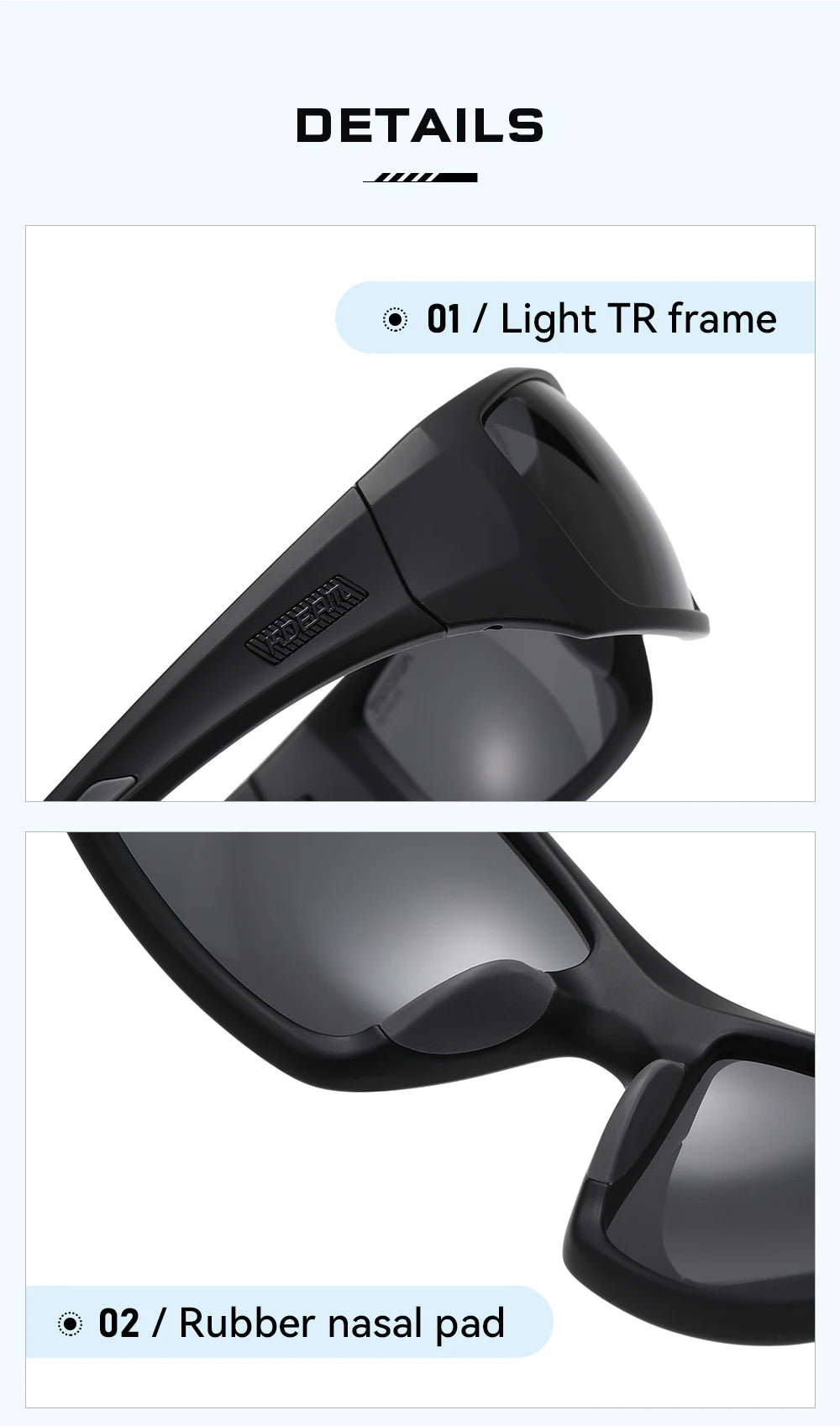 KDEAM Men's Polarized Cycling Sunglasses – TR90 Frame