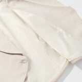 2 Pcs Women Chic Pants Suit Casual Turn-down Collar Slim Top+ Zipper Waist-drooping Wide-leg Long Pants Fashion Summer Suits Set