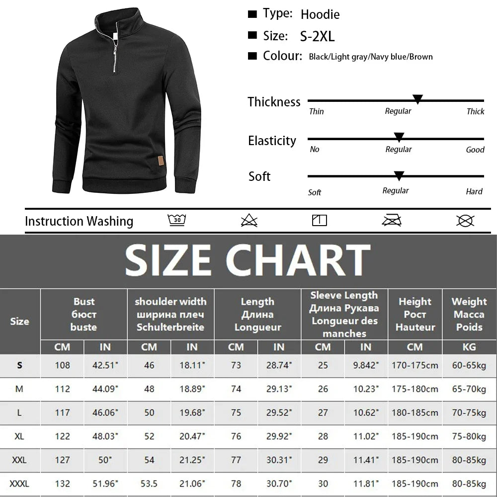 Men’s Quarter-Zip Turtleneck Pullover