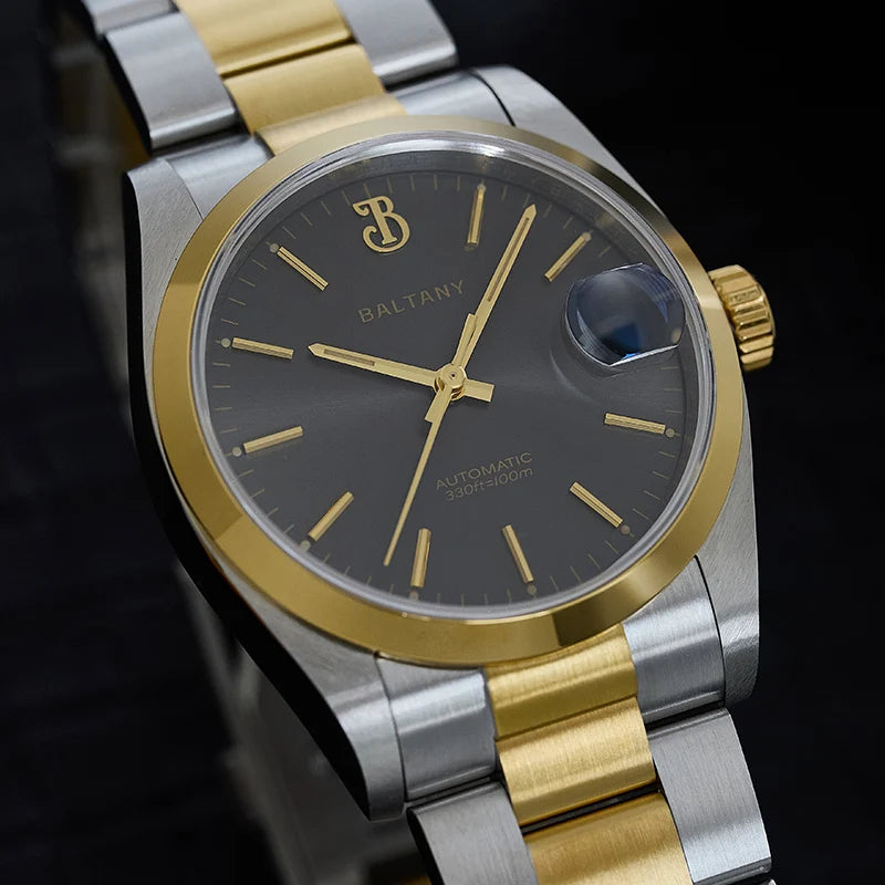 Baltany 36mm Perpetual Date Watch S4095 Sunray Dial 100M Waterproof Stainless Steel Bracelet NH35 Luxury Automatic Watch for Men