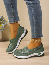 Comfort Women Closed Toe Mules Sandals Floral Embroidery Hollow Mesh Slip On Wedge Platform Lightweight Daily Walkin Lady Shoes