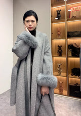Double-Sided Wool & Fox Fur Jacket