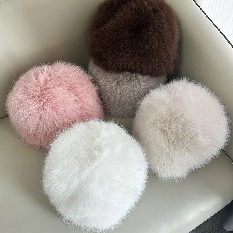 Soft Faux Fur Bucket Hat Warm Thickened Russian cap warm hat for women Personality mongolian hat Fishermen Hat шапка женс