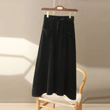 Wool A-Line Midi Skirt – Women's Knit Autumn Winter