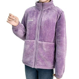 Women's Fleece Zip-Up Jacket with Embroidered Stand Collar