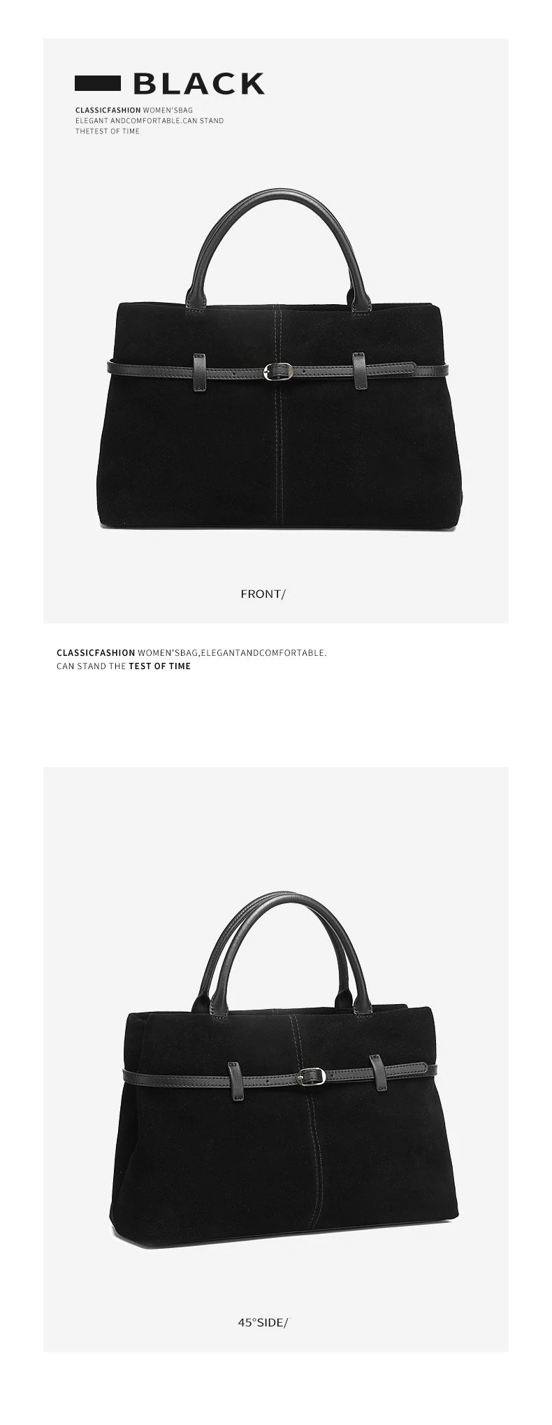 Oversized Suede Leather Briefcase Spacious Handheld Shoulder Crossbody Bag Women Slouchy Commuting Premium Light Luxury Handbag