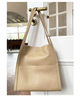 2025 New Women Bag Female Luxury Fashion Shoulder Bags Lady Soft 100% Cowhide Genuine Leather Niche Design Tote Bucket Handbag