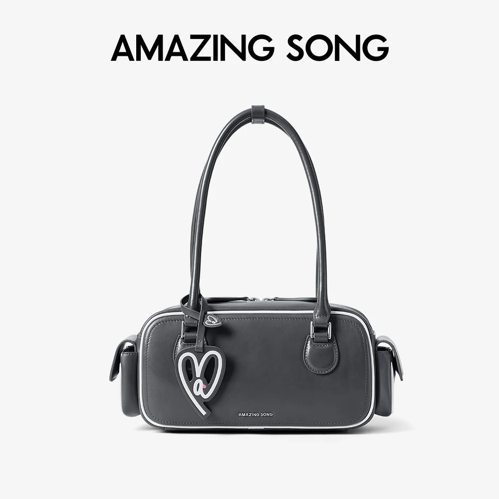 Amazing Song Toast Bag BGT Retro Chic Classic Bowling Bag Style Linear Shoulder Bag