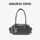Amazing Song Toast Bag BGT Retro Chic Classic Bowling Bag Style Linear Shoulder Bag
