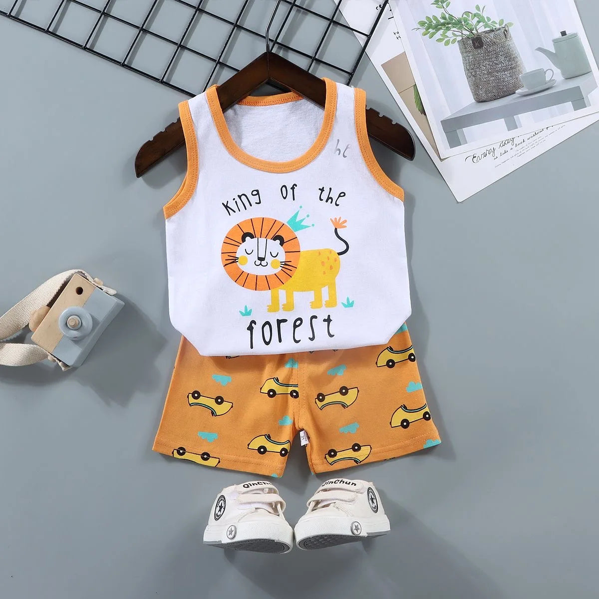 Kids' Summer Cotton 2-Piece Vest Set