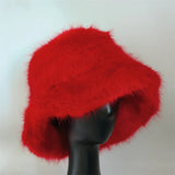 1pcs Winter Faux Fur Bucket Hat Warm Fluffy Plush colorful soft Winter hat Personality fur Fisherman Hats for women Plush hat겨