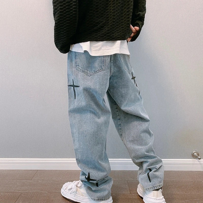 Men’s Wide-Leg Streetwear Cargo Jeans