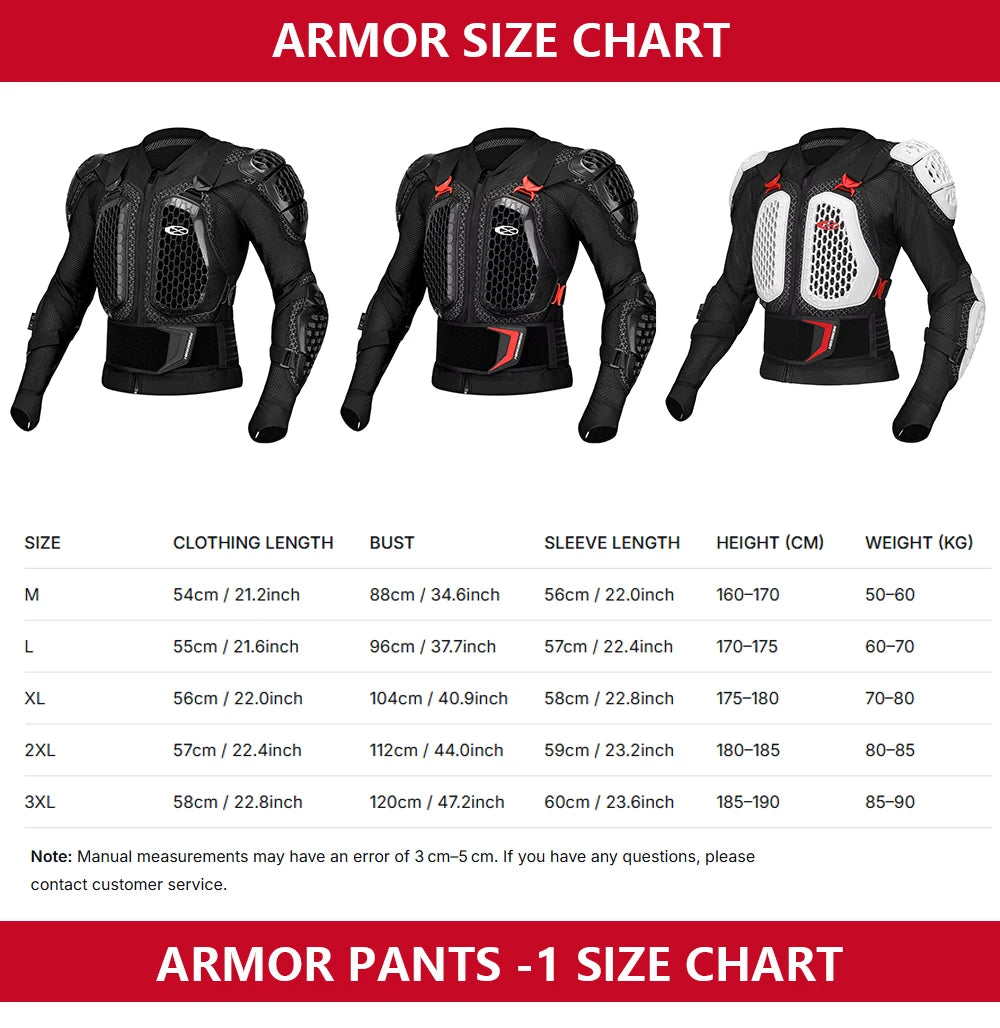 Off-Road Motorcycle Armor Jacket & Pants Set