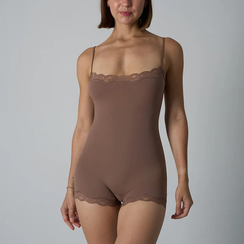Lace Patchwork Fitness Bodysuit