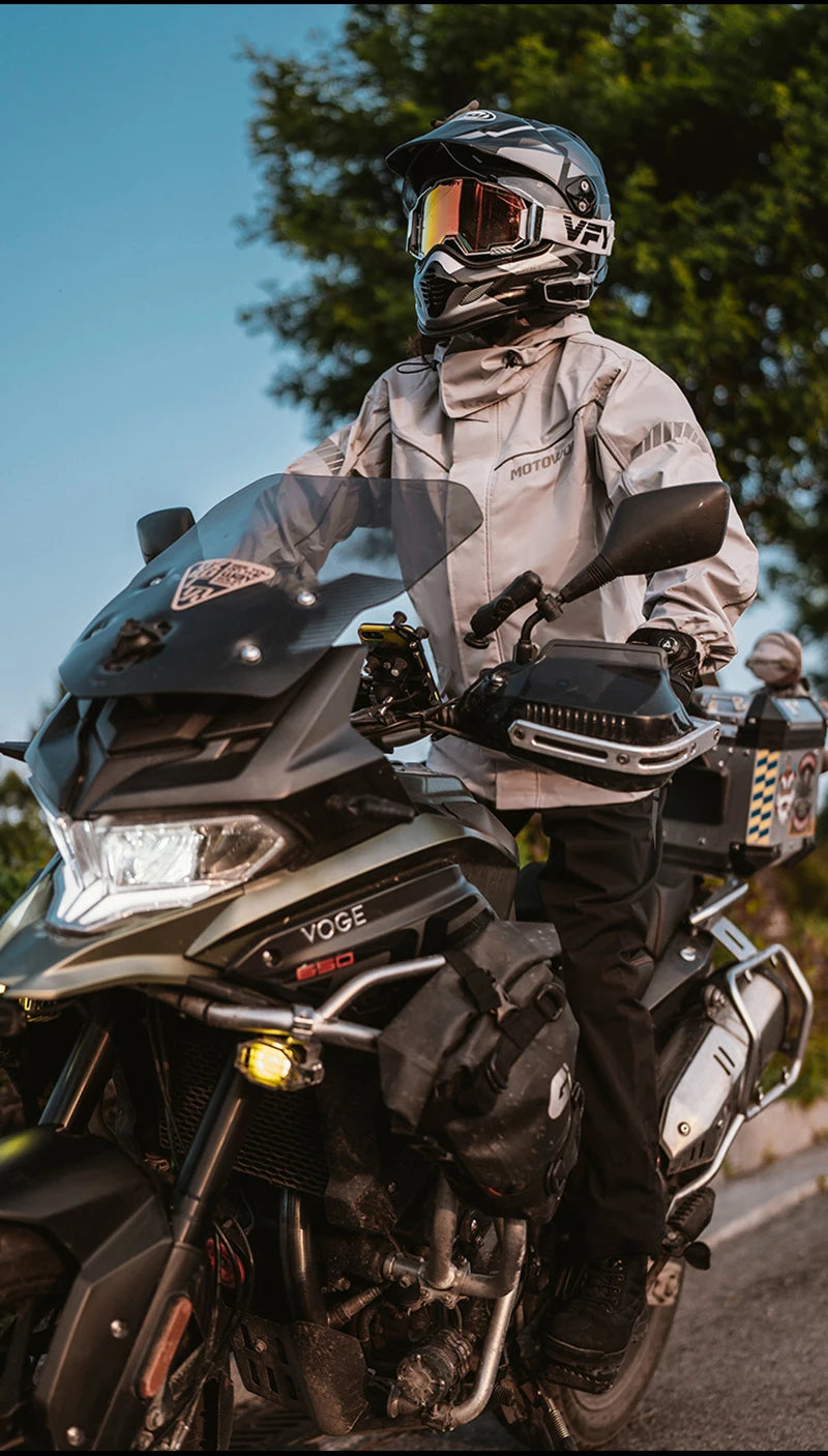 Men's Waterproof Motorcycle Rain Suit – Reflective Split Jacket & Pants